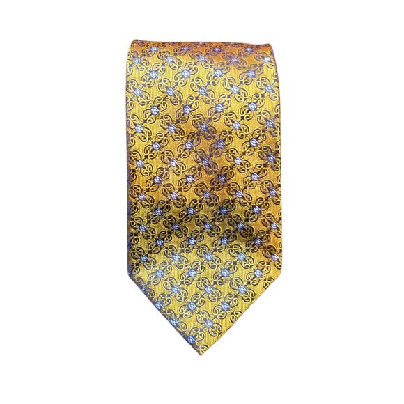 Jos. A. Bank Gold Blue 100% Silk Men’s Neck Tie - Picture 2 of 5